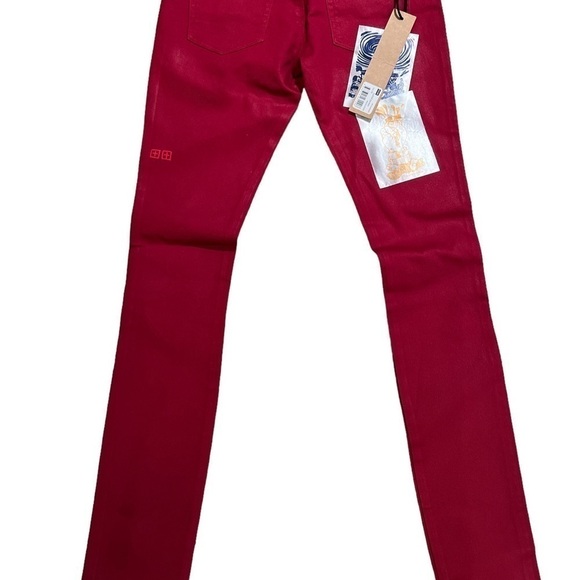 Ksubi Woman’s Apache NWT Leather Super Skinny Low Rise Red Jeans Size  24 - Picture 3 of 11